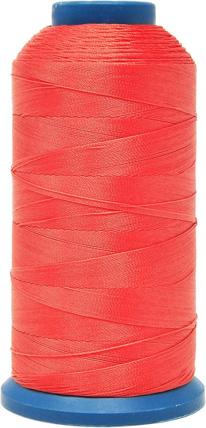Mandala Crafts Bonded Nylon Thread Coral Heavy Duty Sewing Thread - 1500 YDs Size 69 210D T70 Tex 70 Thread for Leather Jeans Weaving Outdoor Marine Upholstery