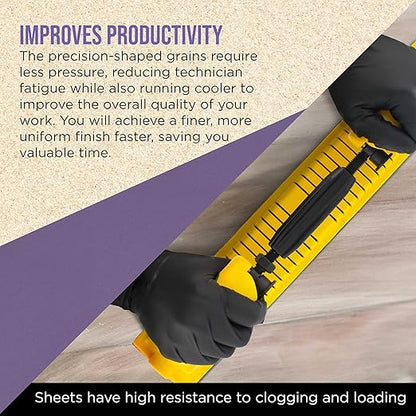Dura-Gold Premium 400 Grit PSA Purple Film Ceramic Longboard Sandpaper, 2-3/4" Wide Continuous 20 Yard Roll - Self Adhesive Stickyback for Auto & Wood Air File Long Board Sanders, Hand Sanding Blocks