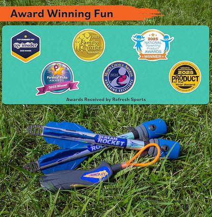 Toy Rocket Launcher for Kids: Best Outdoor Toys Slingshot Rockets Launchers Air Foam Rockets Games for Boys & Girls All Ages. Party Favor Easter Basket Stuffers & Great Gifts for Ages 8 9 10 11 12 +