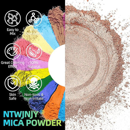 Flesh Colored Mica Powder for Epoxy Resin，Natural Shimmer Mica Powder Used for Coloring car Spray Paint, Candles, soap, Eye Shadow, Lip Gloss, Nail Polish(50g/1.7oz)