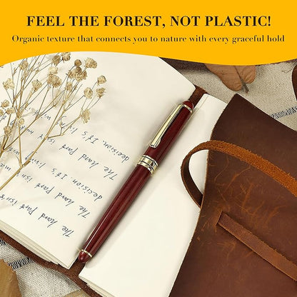 BEILUNER Luxury Wood Ballpoint Pen Writing Set,Rosewood-Elegant Fancy Nice Gift Pen Set for Signature Executive Business Office Fancy Nice Supplies - Christmas Gift Boxed with Extra Refills (Black)