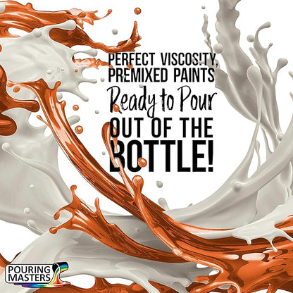 Pouring Masters Saffron Orange Metallic Pearl Ready to Pour Acrylic Pouring Paint - Premium 64-Ounce Pre-Mixed Fluid Acrylic Paint - Fluid Art Supplies for Canvas, Wood, Paper, Tile & Rocks