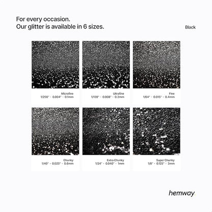 Hemway Glitter for Resin 100g Black Metallic Crystals for Epoxy Craft Super Chunky Flakes Tumblers Wax Melt