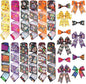 12 Rolls 60 Yards Day of The Dead Wired Edge Ribbons Black Purple Sugar Skull Flower Burlap Ribbon Dia De Los Meurtos Ribbon for Halloween Party DIY Craft Wreath Decor