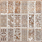 Floral Stencils for Crafts Reusable Damask Texture Stencils for Painting Background Stencil Drawing Templates for Wood Canvas Furniture Scrapbooking