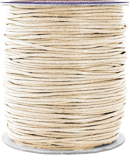 Mandala Crafts 1.5mm 109 Yards Cream Cotton Waxed Cord for Jewelry Making Bracelet Cord Waxed String - Beading String Thread Jewelry Cords for Necklaces String