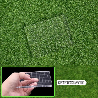 Clear Acrylic Stamp Blocks, 3.54" * 4.92" Acrylic Stamping Block Tool Clear Stamp with Grid Lines for Photography Props Scrapbooking Crafts Card Making