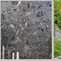 NINETREX Window Privacy Film,Decorative Window Film Frosted,Stained Glass Window Cling,Heat Blocker Non-Adhesive for Home,Grayish Black 35.4 x 78.7inch