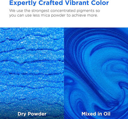Rolio Premium Mica Powder - Azure (50G / 1.76oz) - 1 Jar of Blue Pigment Powder for Epoxy Resin, Dye, Soap Making, Nail Polish, Paint, Candle Making, Bath Bombs, Slime