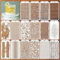 16 Pieces Stencils for Painting, Abstract Texture Stencils Crafts Reusable Layering Stencil Brick Shoe Pattern Templates for Drawing Card Making Canvas Furniture Paper