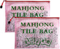 2Pack Mahjong Tile Bag, Case for American Mah Jong Set, Mahjong Gifts Accessories, Portable Card Holder Bouch, Red (Case Only)