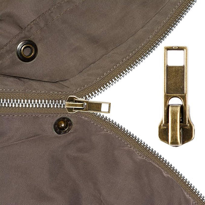 Maosifang 205-Piece Zipper Repair Kit with Zipper Install Pliers, Pull Tabs for Clothing, Bags, Jackets, Luggage, Backpacks, Purses - Black and Silver