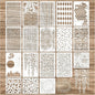 Cubist Mixed Media Layering Stencils for Painting on Wood, Texture Demask Leaf Tree Brick Striped Background Pattern Stencils for Crafts Wall Shoe Cards Canvas Furniture (Texture)