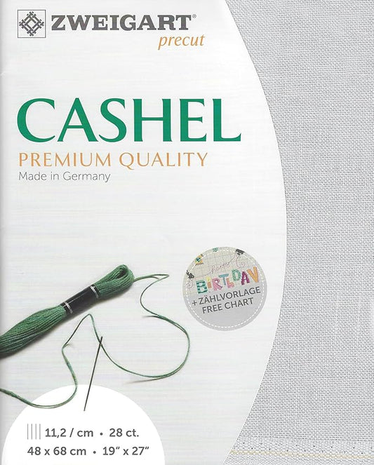 Precut Zweigart Cashel 28 Count Pearl Gray 3281/705. Needlework Canvas, Cross Stitch Fabric, Embroidery Canvas 100% Linen