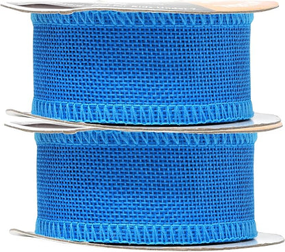 Mandala Crafts Sky Blue Burlap Ribbon 1.5 Inches Wide Jute Ribbons for Crafts - 20 Yds Roll Rustic Burlap Wrap Trim Ribbons for Wreaths Bows Wedding Party Decoration