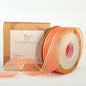1 Inch Wide Sheer Chiffon Ribbon - Pearl Silk Woven Ribbon Suitable for Gift Wrapping, Wedding Decor, Home Decor, Girl Hair Accessories Handmade DIY (25 Yards/roll) (Tangerine)