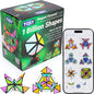 TOSY Magnet Pyramid Glow - 1 Cube Transforms into 1 Billion Shapes, 12 Pieces, 243 Rare Earth Magnets, Glowing, Holographic Design Magnet Tiles Creative Puzzle STEM/STEAM Toy