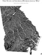 Muir Way Hydrological River Map of Georgia - Watershed Topographic Wall Art for Home, Office, or Travel Decor - Unframed Flat Paper Print, 24x30
