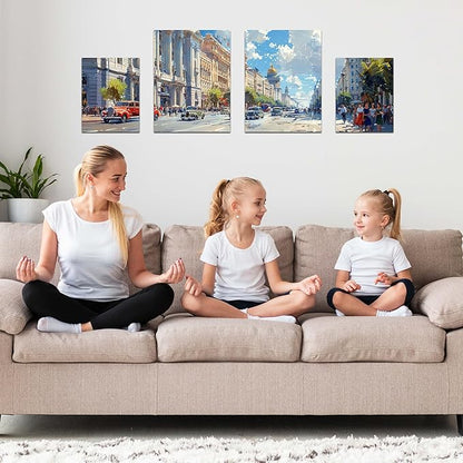 4 Packs Blank Canvases for Painting with 8x10in,11x14in(2 of Each), Stretched Canvases for Acrylics, Oils & Other Painting Media, 100% Cotton, 5/8 Inch Profile of Super Value Canvas Pack