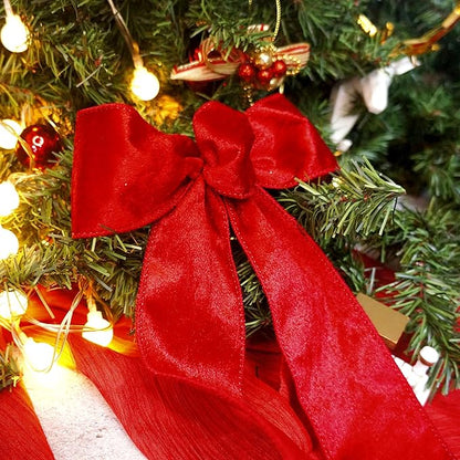 Red Velvet Ribbon 2.5 Inch x 10 Yards for Christmas Tree Topper Home Decoration Wreath Gift Wrapping DIY Craft