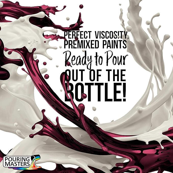 Pouring Masters Romance Novel Red Ready to Pour Acrylic Pouring Paint - Premium 8-Ounce Pre-Mixed Fluid Acrylic Paint - Fluid Art Supplies for Canvas, Wood, Paper, Tile & Rocks