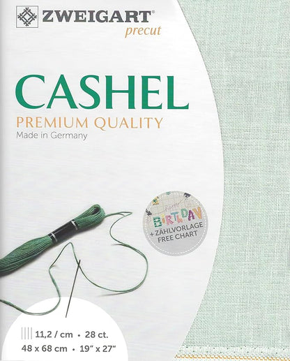 Precut Zweigart Cashel 28 Count Sapphire Green 3281/6125