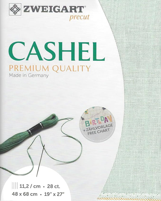 Precut Zweigart Cashel 28 Count Sapphire Green 3281/6125