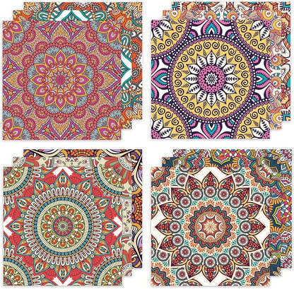 24 Sheets 12 Designs Scrapbook Paper Pad,6"×6” Single-Sided Decopodge Craft Cardstock Paper,Scrapbooking DIY Decorative Background Cardmaking Supplies.Datura
