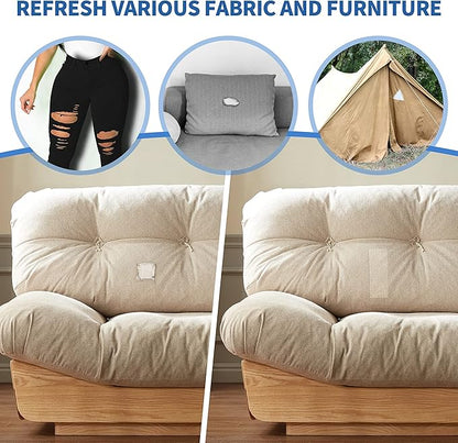 KING MOUNTAIN Canvas Iron on Patch,12"×60",Waterproof 100% Cotton Fabric Repair Patch,Used for Various Sofa,Tent,Clothes,Seats,Suitcases (White,Waterproof)