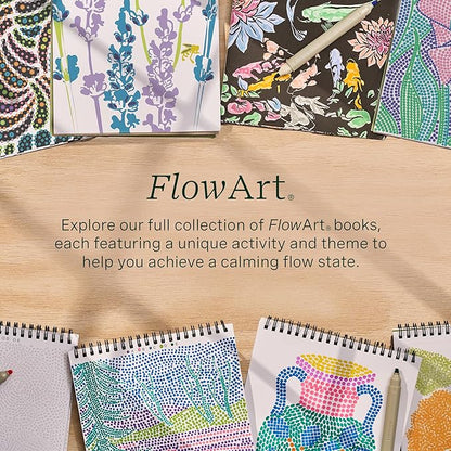 Lifelines FlowArt Activity Pad, 2-Pack Fall Set + Bonus Pad - Guided Dot-by-Letter Art Meditations with Markers - Color by Number/Letter and More Coloring Books for Teens, Adults & Seniors