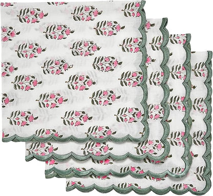 Embroidery Napkins Kitchen Towels Table Decor Table Linen Cotton Napkins Cloth Napkins Set of 4-20"x 20" Block Print Napkins Dinner Napkins Gifts for her Gifts for mom