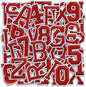 Letter and Number Iron On Patches, A-Z Alphabet and Numbers 0-9 Embroidery Applique Patch, DIY Decorative Heat Press Patches for Clothing Jeans Jackets Backpacks Hats (Red 72 Pcs)