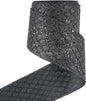 HUIHUANG Black Glitter Wired Ribbon 4 inch Black Christmas Tree Ribbon Diamond Mesh Wire Ribbon for Tree Decorations, Wreaths, Garland, Large Bows Making, Halloween Decor -10 Yards
