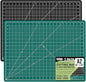 U.S. Art Supply 18" x 24" Self-Healing Cutting Mat 5-Ply (2 Pack) - Double-Sided Green/Black Craft Mat, Non-Slip Cutting Mats for Crafts, Sewing, Quilting, Scrapbooking