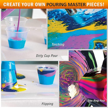 Pouring Masters Lemon Zest Metallic Pearl Ready to Pour Acrylic Pouring Paint - Premium 32-Ounce Pre-Mixed Fluid Acrylic Paint - Fluid Art Supplies for Canvas, Wood, Paper, Tile & Rocks
