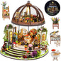 ISSEVE Book Nook Kit, Miniature House Kit with LED Light, Wood Garden DIY Mini House Building Kit, Tiny Dollhouse Home Decor, Halloween Christmas Birthday Crafts Gifts for Adults (Hanging Garden)