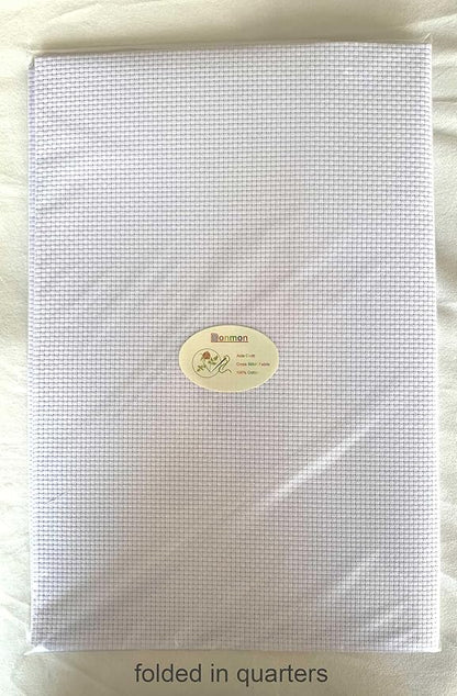 Aida Cloth 9 Count Cross Stitch Fabric,19×28inch (9CT,White)