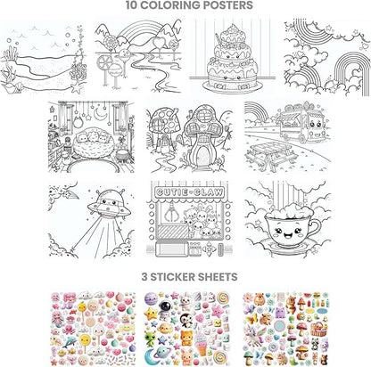 Fashion Angels Capybara & Co. Collage Activity Set, Includes 8 Sticker Sheets, 10 Sticker-by-Number Posters & 15 Drawing Pages, for Ages 6+