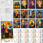 Zhanmai 12 Pack Pre Drawn Canvas for Painting Sip and Paint Kit 8" x 10" Paint Party Set Canvas Painting Pre Printed Canvases for Party Favor DIY Virtual Adult's Date Night (Vivid Ghost)