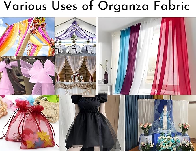 Fynite Organza Fabric | 10 Yards Long | 44" Wide | Bridal Solid Organza Bolt for Wedding Dress Fashion Craft Decorations - Silky Shiny Sheer Organza - Hunter Green