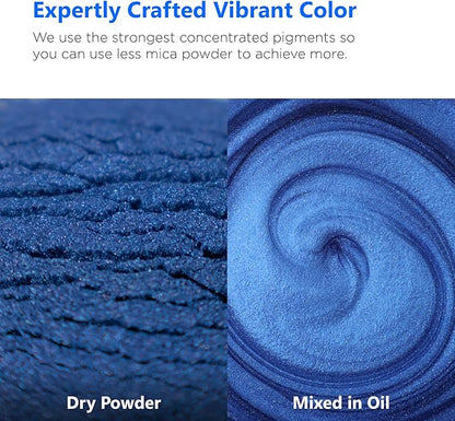 Rolio Premium Mica Powder - Deep Sea (50G / 1.76oz) - 1 Jar of Blue Pigment Powder for Epoxy Resin, Dye, Soap Making, Nail Polish, Paint, Candle Making, Bath Bombs, Slime