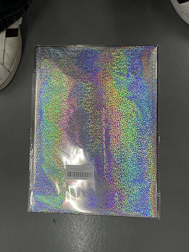 50 Sheets Toner Reactive Foil Sheet for Crafts Paper Holographic Heat Transfer Craft Foil Paper for Scrapbooking Stamping Cardstock Heat Transfer DIY Crafts Accessories 7.9 x 11.4inch-Purple