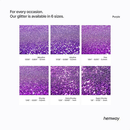 Hemway Glitter for Resin 100g Purple Metallic Crystals for Epoxy Craft Super Chunky Flakes Tumblers Wax Melt