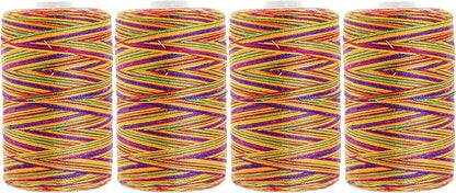 Mandala Crafts 4 Pack of Serger Threads Cones Spools - 20S/2 2000 Yards Polyester Rainbow Threads for Sergers Machine and Overlock Quilting Sewing Machine