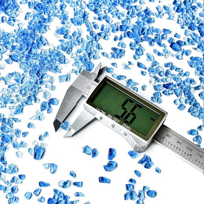 Crushed Glass for Resin Art - 3-6mm Ocean Blue, 1.5lb | Broken Glass Pieces for Crafts, Vase Filler & Fire Pit Media | Decorative Stones