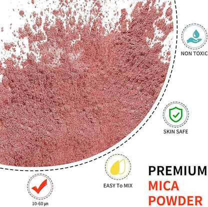 Mica Powder - 100g Mica Powder for Epoxy Resin - Metallic Color Pigment for Resin, Soap, Bath Bombs, Eye Shadow, Nails, DIY Crafting Projects etc. (Flash Pink)