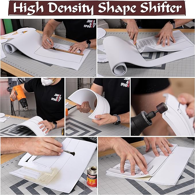 Shape Retention EVA Cosplay Foam 4mm (1mm-10mm) 14x39 inch White or Black High Density EVA Foam Sheets. Premium 85 kg/m3 Heat Shape Material for DIY Convention or Halloween Costumes by The Foamory