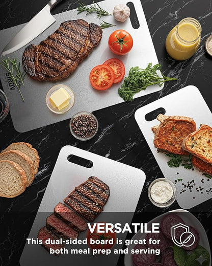 Katuchef Titanium Cutting Board for Kitchen, 100% Pure Titanium Cutting Board Food Grade,Non Toxic chopping board, Dishwasher safe, Easy to Clean(3PCS)