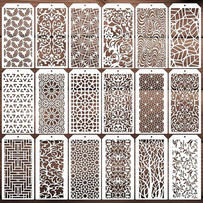 Stencils for Crafts Reusable Texture Stencils for Painting 8x4inch Background Stencil Drawing Templates for Wood Canvas Furniture Scrapbooking