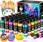 52 PCS Metallic Acrylic Paint Set with 12 Brushes, 2 Knives & Palette, 36 Colors (2oz/60ml) Art Craft Paint for Adults Kids Artists Beginners, Halloween Pumpkin Canvas Ceramic Rock Painting Kit